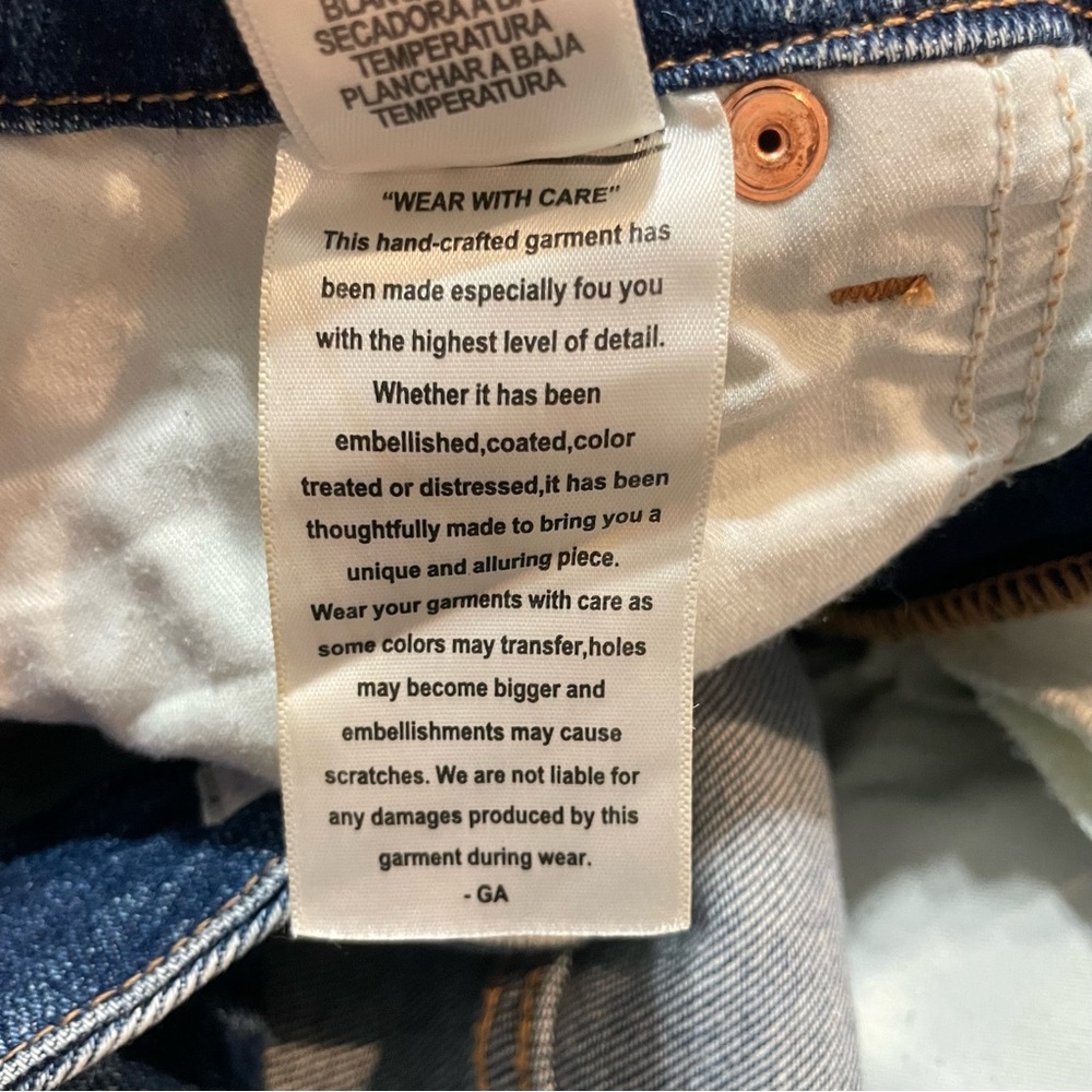 Good American Good Curve Straight Fray Hem Jeans Size 16 Medium Blue High Rise - Picture 14 of 14